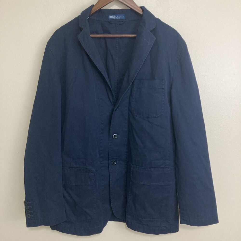 Vintage Polo Ralph Lauren Chore Coat Mens 46r Blue Jacket Old Money Top